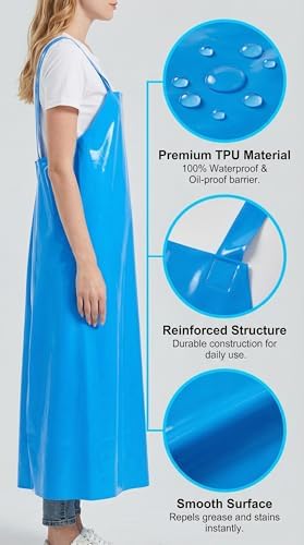 Molaxhome TPU Waterproof Apron Lightweight Oil-resistant Chef Apron - Image 4