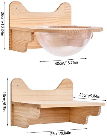 Wall-Mounted Wooden Cat Space Clear Capsule, Transparent Capsule - Image 2