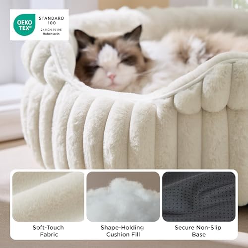 Bedsure ComfyFleece® Washable Cute Small Medium Dog Bed, Round Pet Bed - Image 3