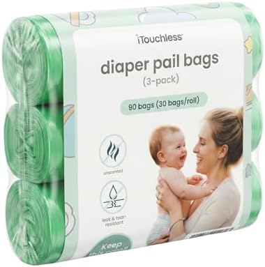 iTouchless Universal Diaper Pail & Trash Can Refill Bags | 90 Count by Unknown