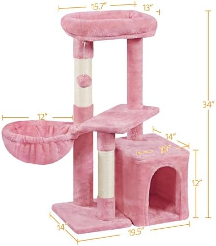 Topeakmart 34''H Cat Tower, Cute Cat Tree - Image 3