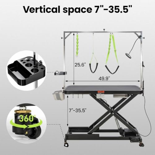 YORKING 50" Professional Electric Dog Grooming Table, Height Adjustable Pet - Image 3