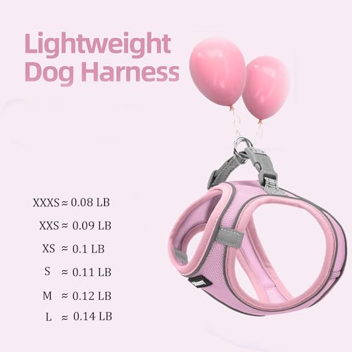 Solmoony Sparkly Medium Dog Harness and Leash Set, Step in Soft Light Puppy Vest - Image 4