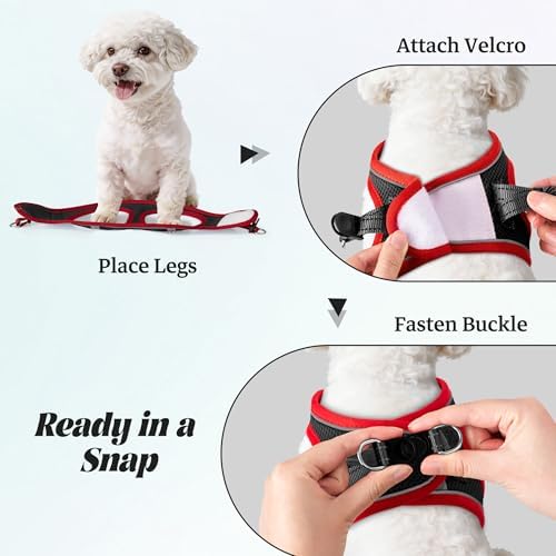No Pull Dog Puppy Harness and Leash Set Reflective Mesh Vest XX-Small - Image 4