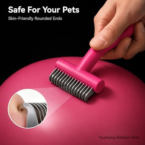 aumuca Undercoat Rake for Dogs, Deshedding & Dematting Comb for Cats - Image 6