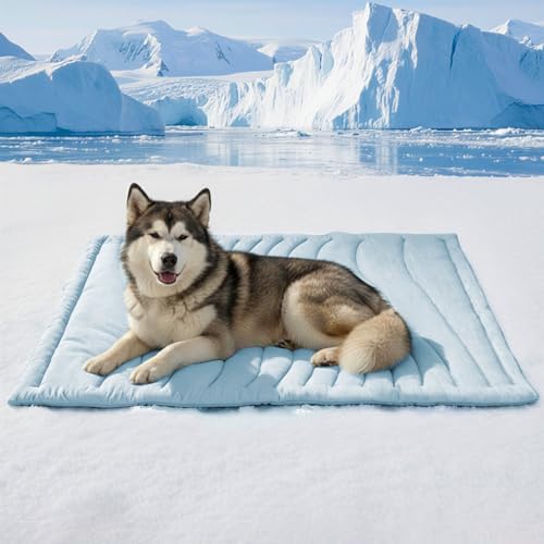 BECEMURU Cooling Mat for Large Dogs, Q-Max＞0.46 Thick Breathable Crate Pad by BECEMURU