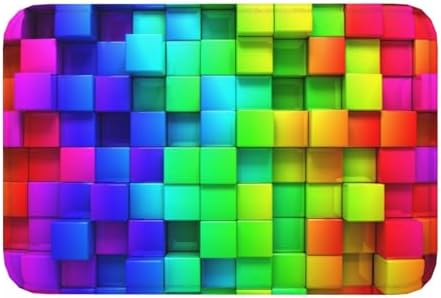Rainbow Colorful Boxes Bath Mat Non-Slip Soft Microfiber Bathroom Rugs Washable by Unknown