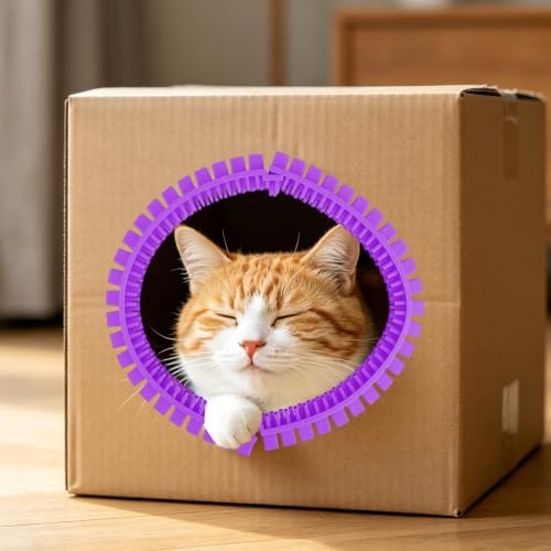 Cat Self Groomer Arch for Cardboard Boxes, DIY Tunnel Self-Grooming Brush Hole by Unknown
