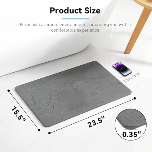 Stone Bath Mat, Dries Quickly, Non-Slip Diatomaceous Earth Bath Mats - Image 2