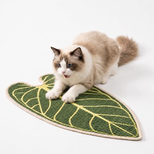 Natural Leaf-Shaped Sisal Cat Scratcher by Unknown