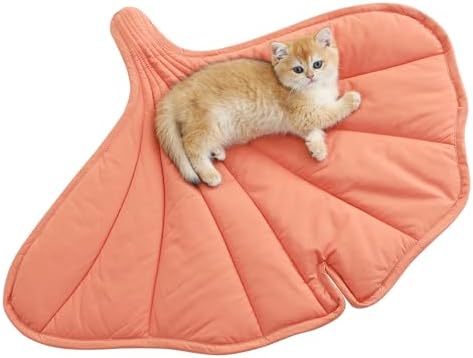 Letalong 31 X 25 Inch Leaf Shaped Cotton Cat Bed Pad, Warming Cat Mat, Pet by LetalongPetSupplies