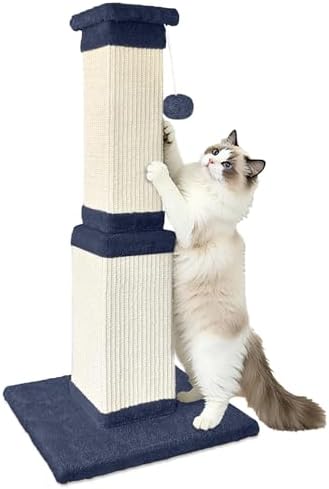 Cat Scratching Post for Indoor Cats, 32Inch Sisal Cat Scratcher by AGYM