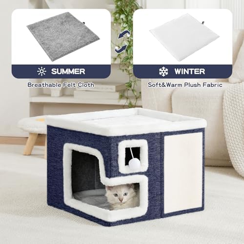 Cat Houses for Indoor Cats, Covered Cat Cave Bed - Image 4