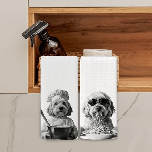 Dog Kitchen Towels Decor Set of 2 - Image 3