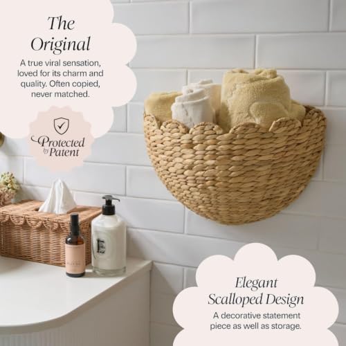 BEBE BASK Scalloped Wicker Wall Basket - Image 3