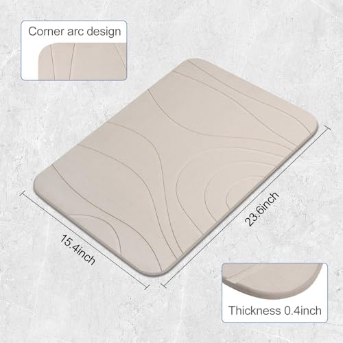 Stone Bath Mat, 2 Pack Diatomaceous Earth Shower Mat, Non-Slip Super Absorbent - Image 2