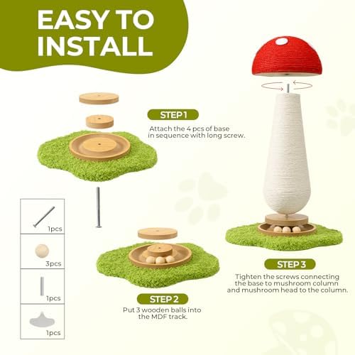 Cat Scratching Post, Mushroom Cat Scratcher - Image 6