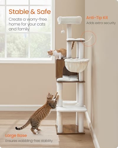Feandrea Cat Tree, 65-Inch Tall Cat Tower - Image 6