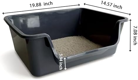 Low Entry Litter Box for Senior Cats High Sided Large Litter Box - Image 2