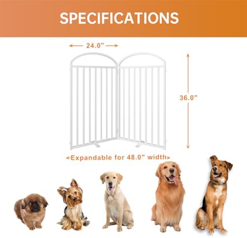 SNUOWU 2 Panels Full Matel Freestanding Dog Gates - Image 2