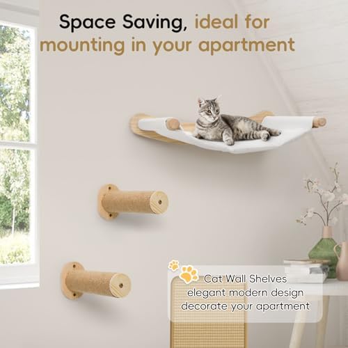 Cat Wall Hammock, Large Wall Shelves Bed and Scratcher Board - Image 7