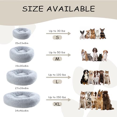 Bunlitent 23 inch Calming Dog Bed, Donut Dog Bed - Image 4