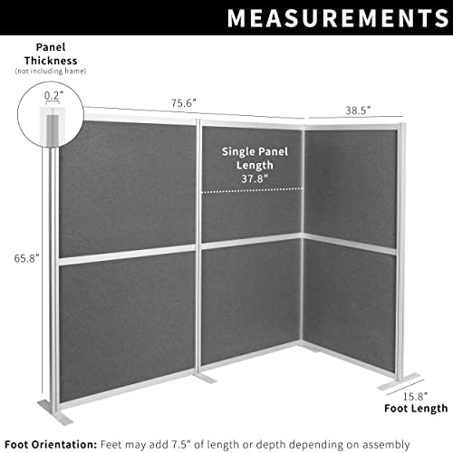 VIVO Dark Gray 66 inch High Corner Privacy Panel, PP-MWS63D-L - Image 3