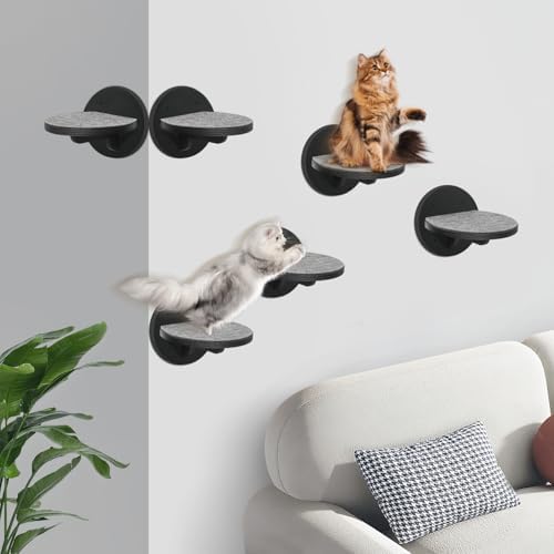 Cat Wall Shelves Furniture Set of 6, Wooden Cat Steps for - Image 5