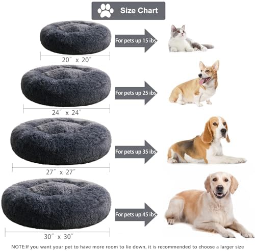 WNPETHOME Medium Round Calming Dog Bed Cat Bed - Image 6