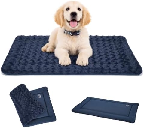 EMPSIGN Dog Crate Pad for 30"x20" Dog Crate, Plush/Canvas Navy by EMPSIGN