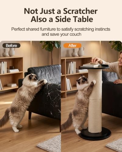 Odoland Cat Scratching Post for Indoor Cats, Large Sturdy Cat Scratcher - Image 2