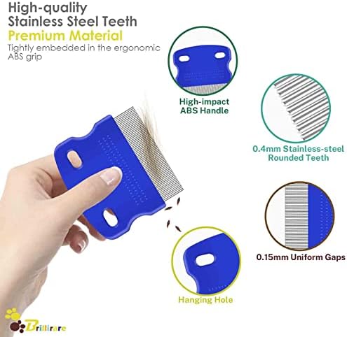 4 Pack Flea Lice Comb, Stainless Steel Dog Cat Grooming Combs - Image 3