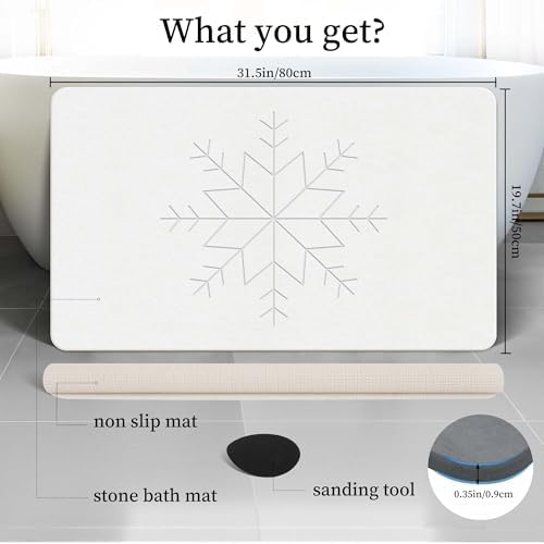 THMINS Extra Large Stone Bath Mat - Image 4