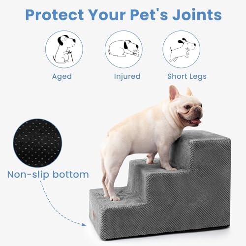 Aodisman Dog Stairs for Small Dogs, Wider 3-Step Pet Steps for Couch & Bed - Image 5