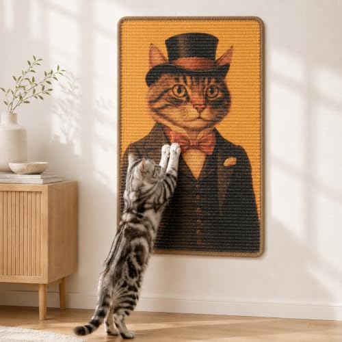 Art Sisal Cat Scratcher Mat, Cat Wall Scratchers by LESISSMER