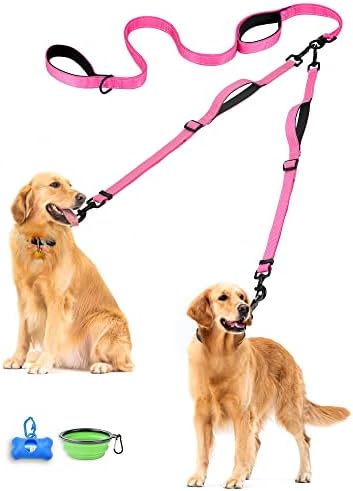 PetBonus Double Dog Leash, No Tangle Dual Leash, Reflective Walking Training by Petbonus