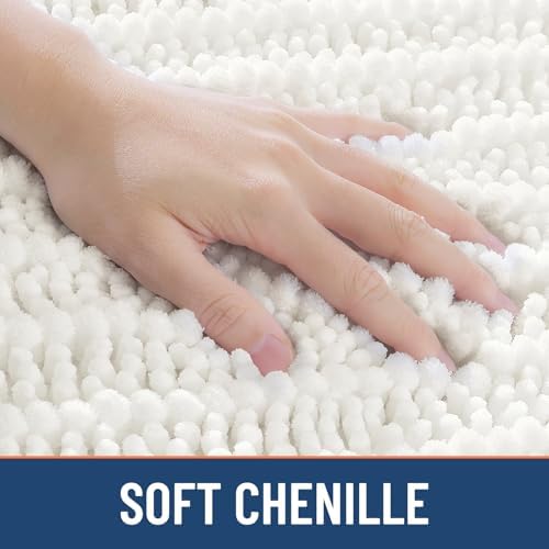 Smiry Bathroom Rugs 47X24, Extra Soft Rubber Backing Chenille Bath Mats - Image 4