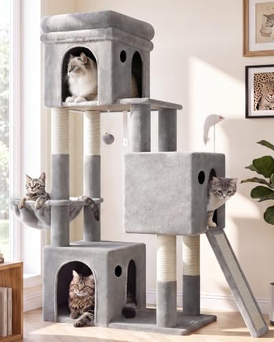 Globlazer Heavy Duty Cat Tree for Indoor Cats Large Adult, Light Grey by Globlazer