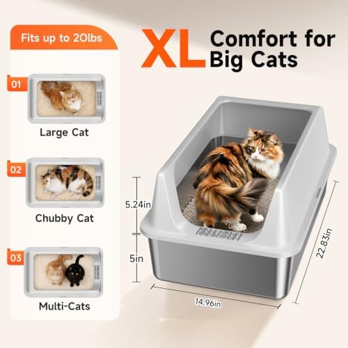 2 Pack XL Stainless Steel Litter Box - Image 2