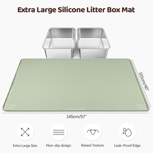 Silicone Cat Litter Mat for Litter Box 57”x40” Large Cat Mat - Image 2