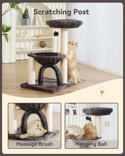 FluffyDream Cat Tree Tower for Indoor Cats, 27.8 Inches Multi-Level Cat Tree - Image 4