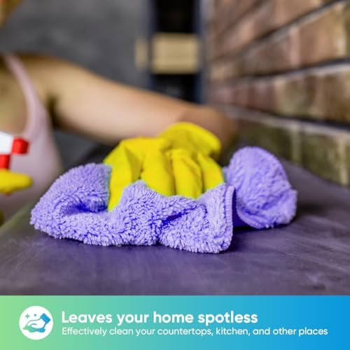 HOMEXCEL Purple Microfiber Cleaning Cloth, Microfiber Towels - Image 3