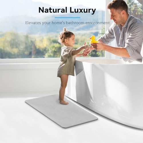Stone Bath Mat, Dries Quickly, Non-Slip Diatomaceous Earth Bath Mats - Image 2