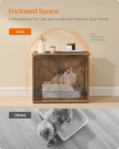 Feandrea Cat Litter Box Enclosure, Indoor Pet House End Table - Image 4