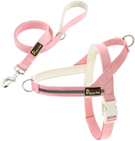 Plutus Pet Cotton Dog Harness and Leash Set, Reflective and Soft Padded by PLUTUSPET