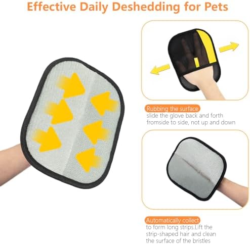 Deshedding Pet Grooming Gloves for Cats & Dogs - Image 2