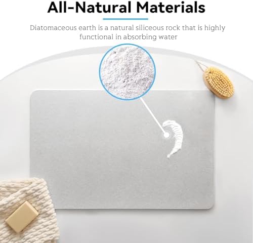 Stone Bath Mat, Dries Quickly, Non-Slip Diatomaceous Earth Bath Mats - Image 6