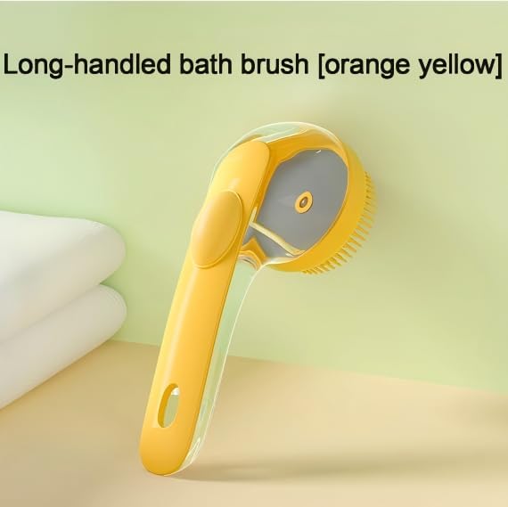 Pet Bath Brush with Shampoo Dispenser, Silicone Bristles, Ergonomic Handle - Image 2
