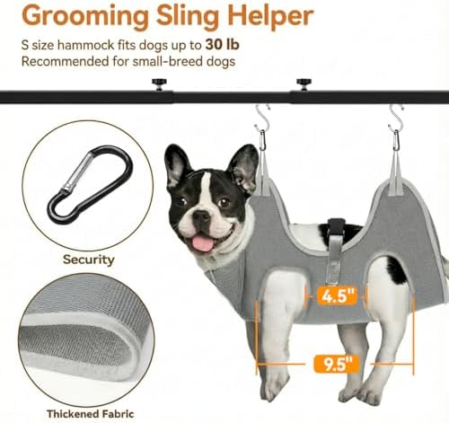 H Shape Dog Grooming Arm for Table, S Size Hammock, 31-43" W - Image 4