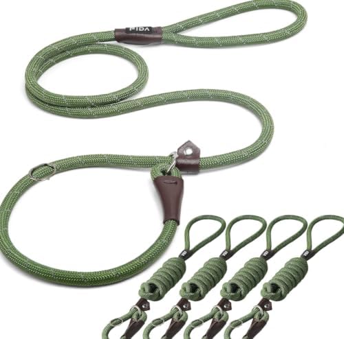 Fida Slip Lead Dog Leash 5 Pack, 6 FT x 1/2" Dog Training Leash by Fida